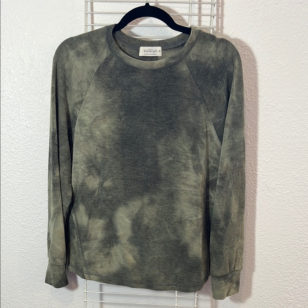 Green Tie-Dye Lightweight Sweatshirt